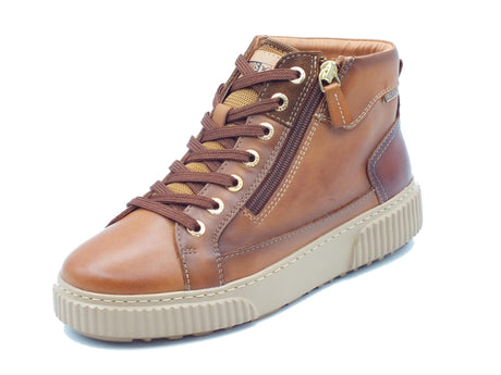 Pikolinos Pikolinos 8584C3 Brandy Sneakers per Donna in pelle marrone lampo e lacci Brandy