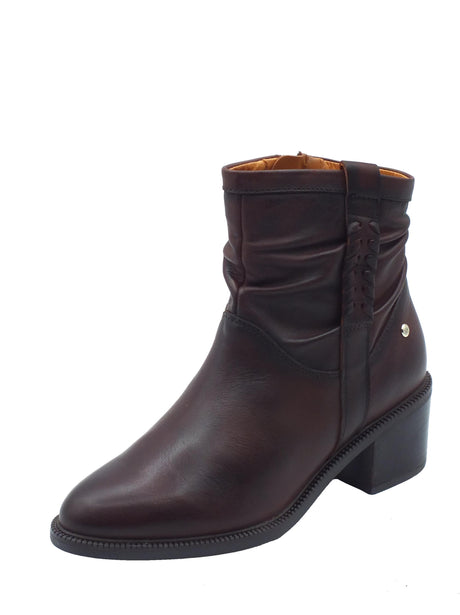 Pikolinos Pikolinos 8891 Bacarot Caoba Tronchetti per Donna in pelle nera tacco media Caoba