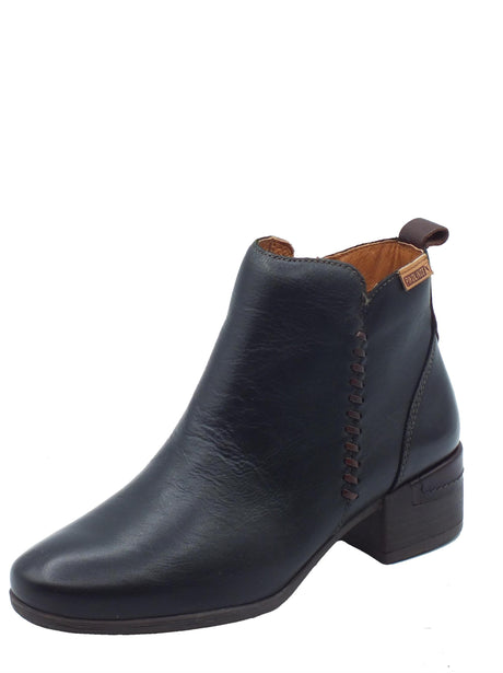 Pikolinos Pikolinos 8950 Malaga Black Tronchetti per Donna in pelle nera tacco basso Black