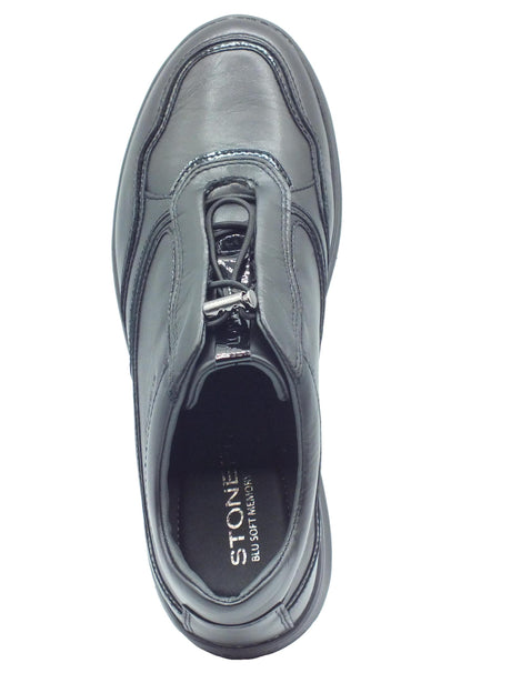 Stonefly Stonefly 221579 Rock Nappa Black Mocassini allaccio rapido per Donna in pelle zeppa media Black