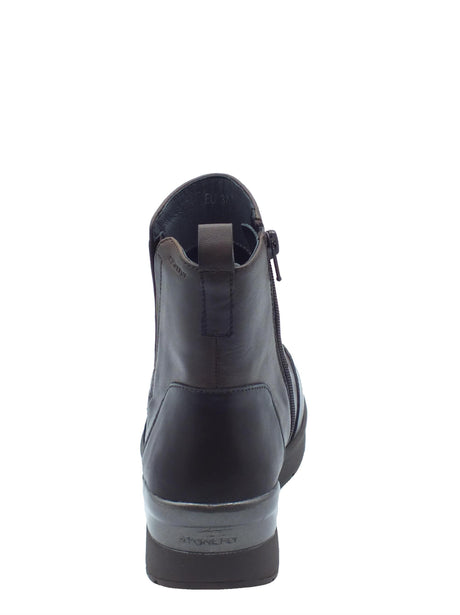 Stonefly Stonefly 221730 Nappa Choco Brown Sneakers per Donna in pelle con lampo e zeppa media Brown