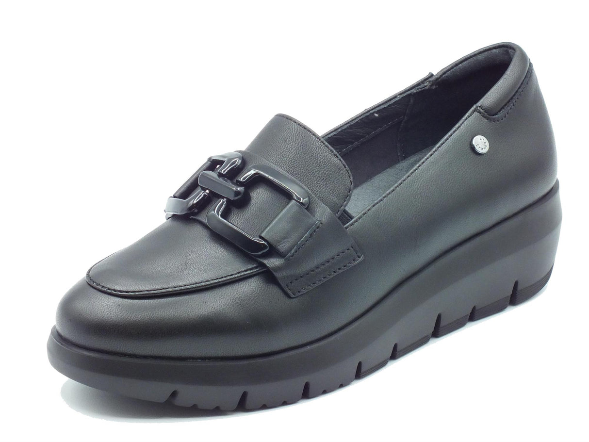 Stonefly Stonefly 222129 Plume Nappa Black Mocassini per Donna in pelle zeppa media Black