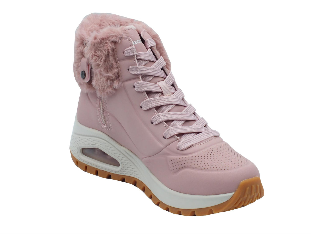 Skechers Skechers 167274 Uno Rugged Fall Air Blush Tronchetti per Donna in ecopelle rosa con pile Blush