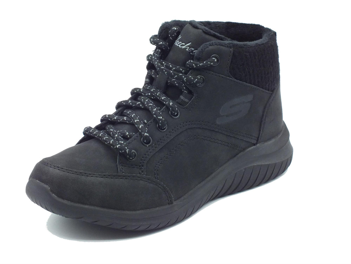 Skechers Skechers 167973 Casual Mix Black Tronchetti per Donna in ecopelle nera con ecopellicciotto Black