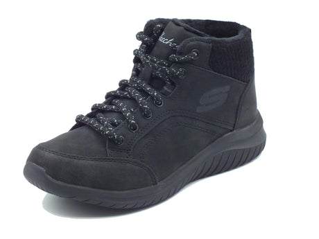 Skechers Skechers 167973 Casual Mix Black Tronchetti per Donna in ecopelle nera con ecopellicciotto Black