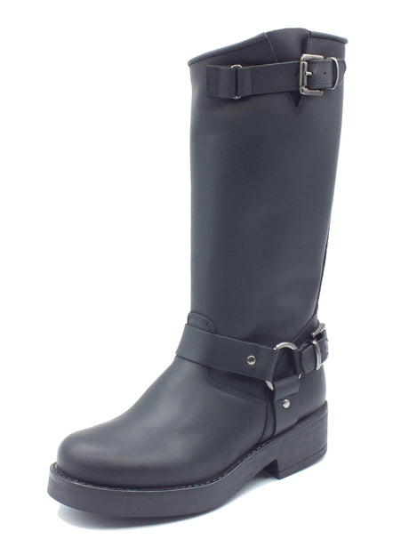 Stelio Malori STM - Stelio Malori 2000c Sullivan Nero Stivali per Donna in pelle con lampo e taglio trasversale Nero