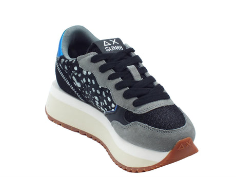 SUN68 SUN68 Sportive Donna Z44214 Big Ally Animaler Nero Grigio pelle nero Nero Grigio