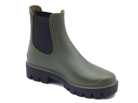 Verbenas Verbenas Mae Mate Kaki Tronchetti beatles pioggia per donna in gomma verde Kaki