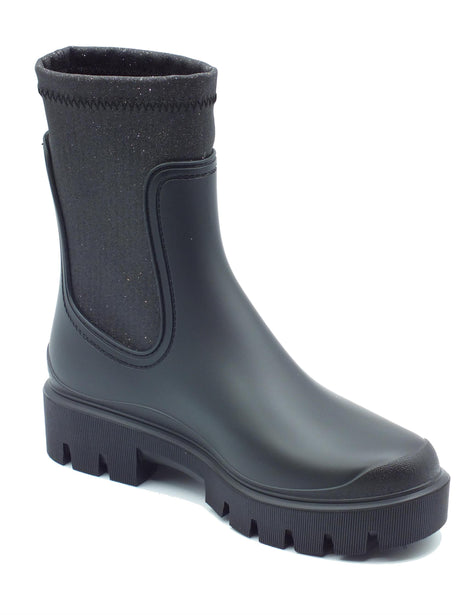 Verbenas Verbenas Muki Mate Galaxy Negro Tronchetti pioggia per Donna in gomma nera Nero