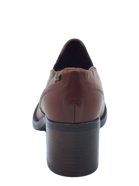 Valleverde Valleverde 16301 Vitello Cuoio Tronchetti con tacco per donna in pelle tacco alto Cuoio