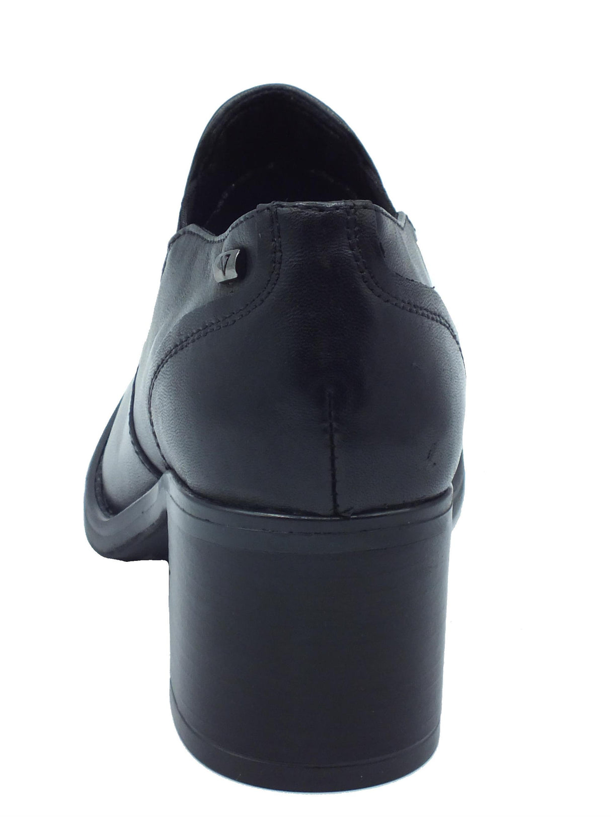 Valleverde Valleverde 16301 Vitello Nero Tronchetti con tacco per donna in pelle tacco alto Nero