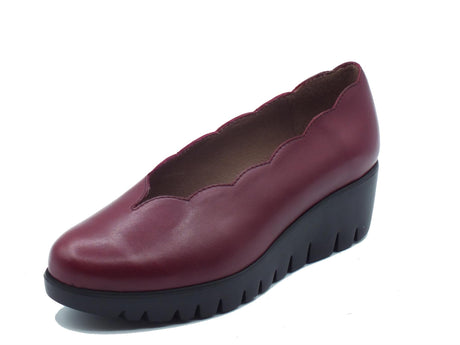 Wonders Wonders C-33130 Nature Vino Mocassini per Donna in pelle con zeppa media Nature Vino
