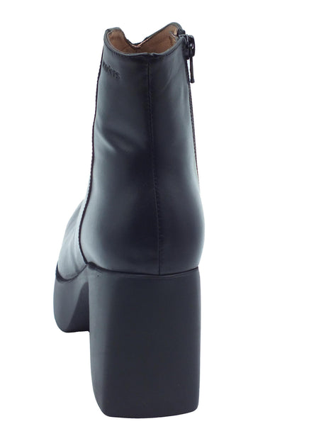 Wonders Wonders H-4963 Isy Negro Tronchetti accollati con tacco alto per Donna in pelle con lampo Nero