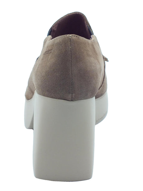 Wonders Wonders H-4964 Luxe Topo Mocassini per Donna in nabuk con frangie tacco alto Luxe Topo