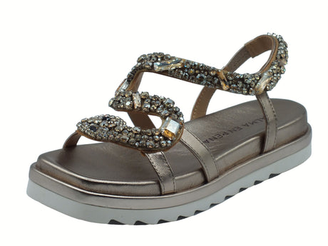 Alma en Pena Alma en Pena V251810 Diva Bronze Sandali eleganti per Donna con brillanti e zeppa bassa Diva Bronze