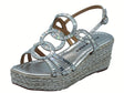 Alma en Pena Alma en Pena V2551454 Luna Silver Sandali eleganti per Donna con brillanti argento zeppa alta Silver