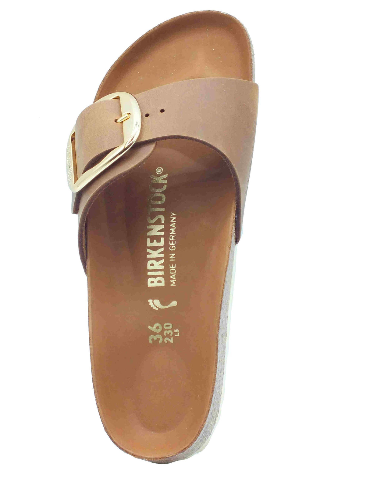 Birkenstock Birkenstock Ciabatte Donna 1006525 Madrid Big Buckle Cognac pelle marrone Cognac