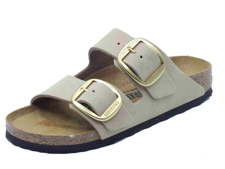 Birkenstock Birkenstock 1024064 Arizona BS Buckle Sandcastle Sandalo con doppia fibia in pelle taupe Sandcstle