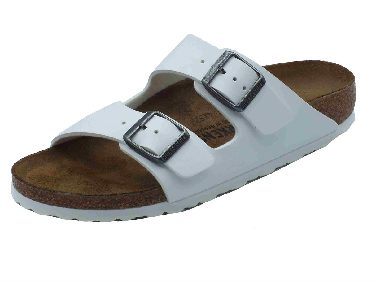 Birkenstock Birkenstock 0552683 Arizona BS White Sandalo con doppia fibia in ecopelle bianca White