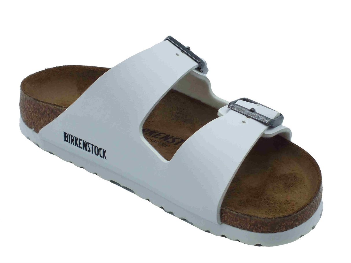 Birkenstock Birkenstock 0552683 Arizona BS White Sandalo con doppia fibia in ecopelle bianca White