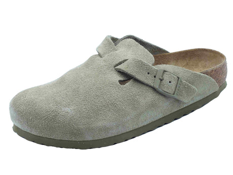 Birkenstock Birkenstock Sabot Donna 1025844 Boston BS Faded Khaki pelle marrone Khaki
