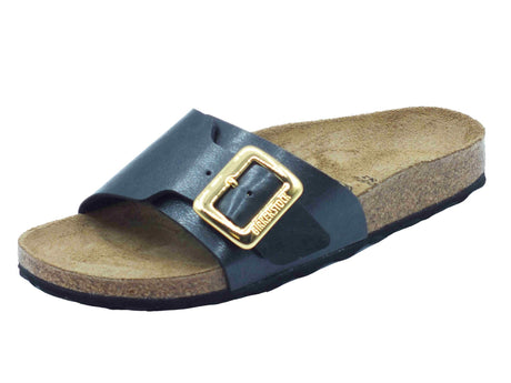 Birkenstock Birkenstock 1029481 Catalina Cushion Bunckle Graceful Sandali per Donna con zeppa bassa fondo pelle nero