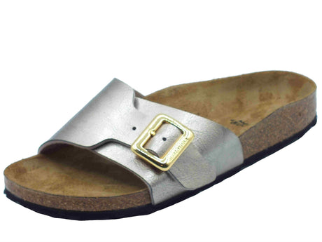 Birkenstock Birkenstock 1029416 Catalina Cushion Bunckle Taupe Sandali per Donna con zeppa bassa fondo pelle Taupe