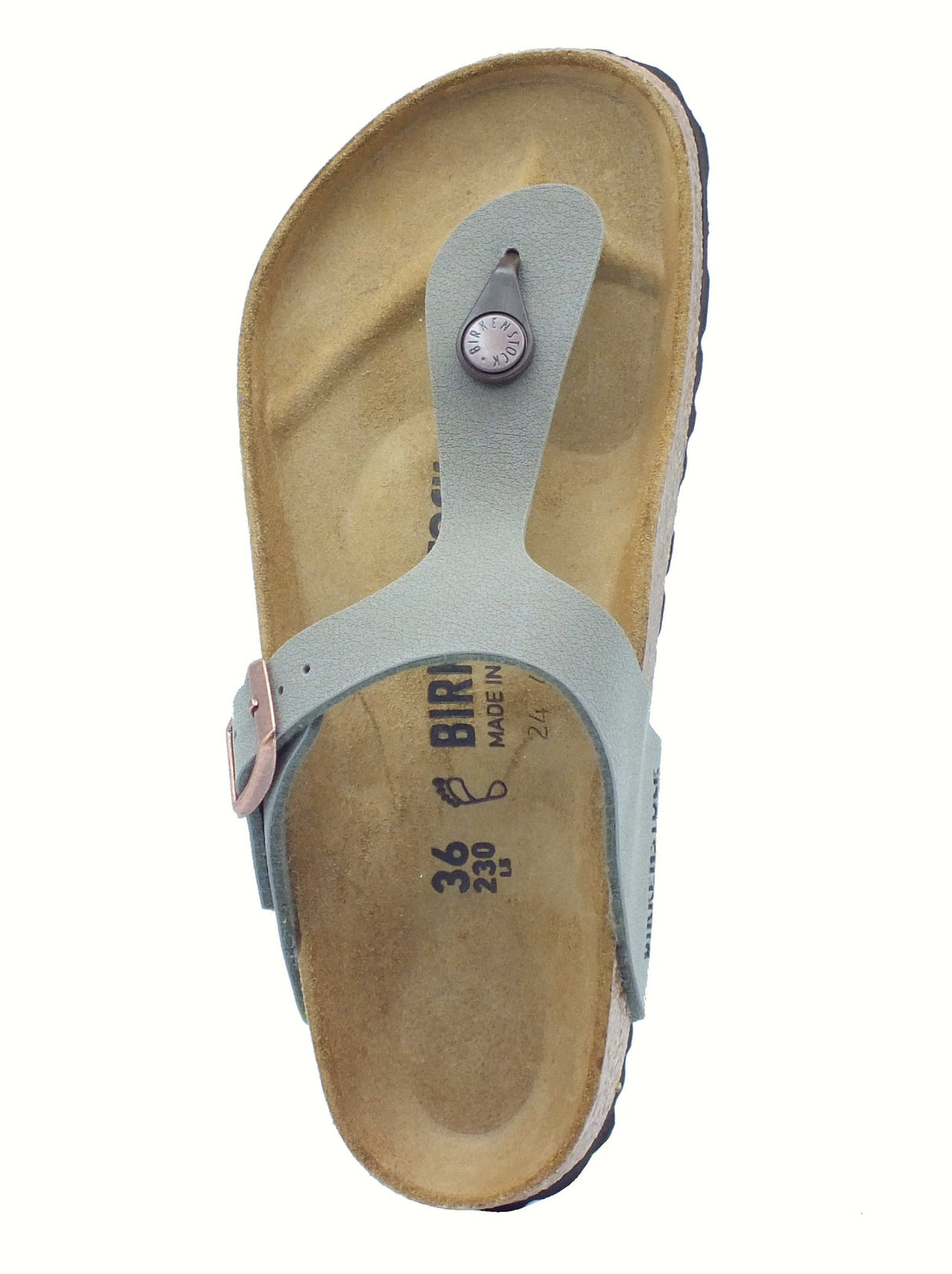 Birkenstock Birkenstock 0043391 Gizeh BS Stone Infradito per Donna in pelle verde Stone