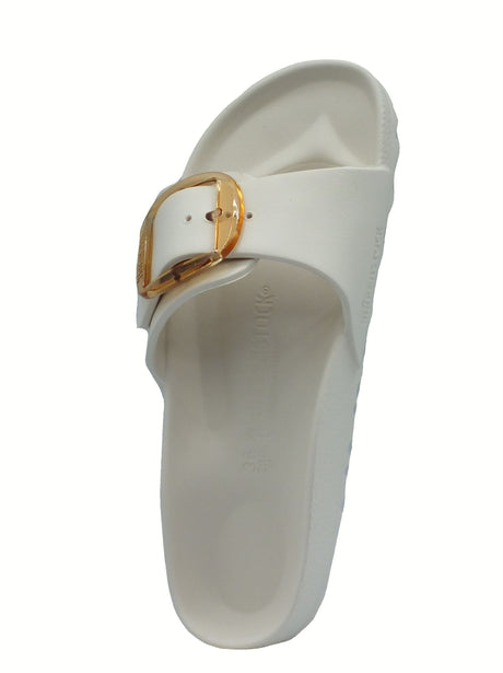 Birkenstock Birkenstock Sandali zeppa bassa Donna 1029633 Madrid Big Buckle EVA Eggshell gomma bianco Eggshell