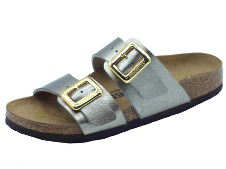 Birkenstock Birkenstock 1029372 Sydney Cushion Buckle Taupe Sandali per Donna doppia fibia in pelle Taupe