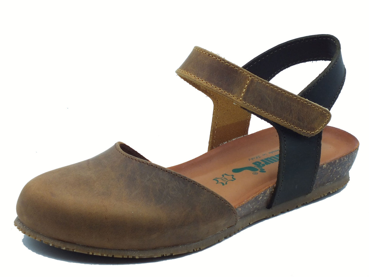 BioNatura Bionatura 68C2081 Imb Crazy Horse marrone Sandali per Donna in nabuk ingrassato con stretch marrone