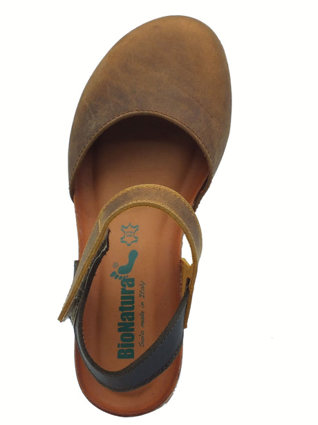 BioNatura Bionatura 68C2081 Imb Crazy Horse marrone Sandali per Donna in nabuk ingrassato con stretch marrone