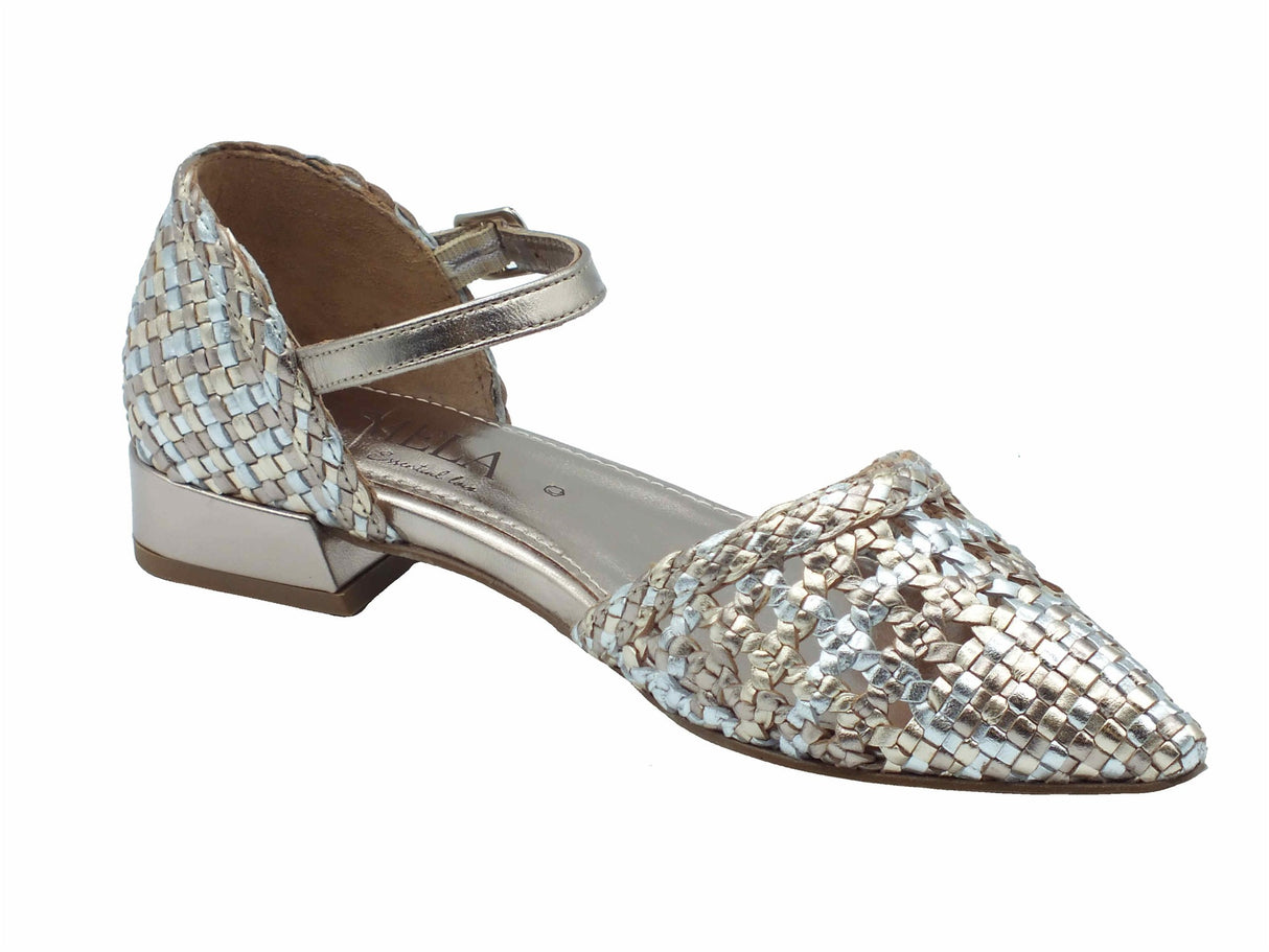 Carmela Carmela 162339 Piel Plomo Ballerine con fibietta per Donna in pelle piombo intrecciata Piel Plomo