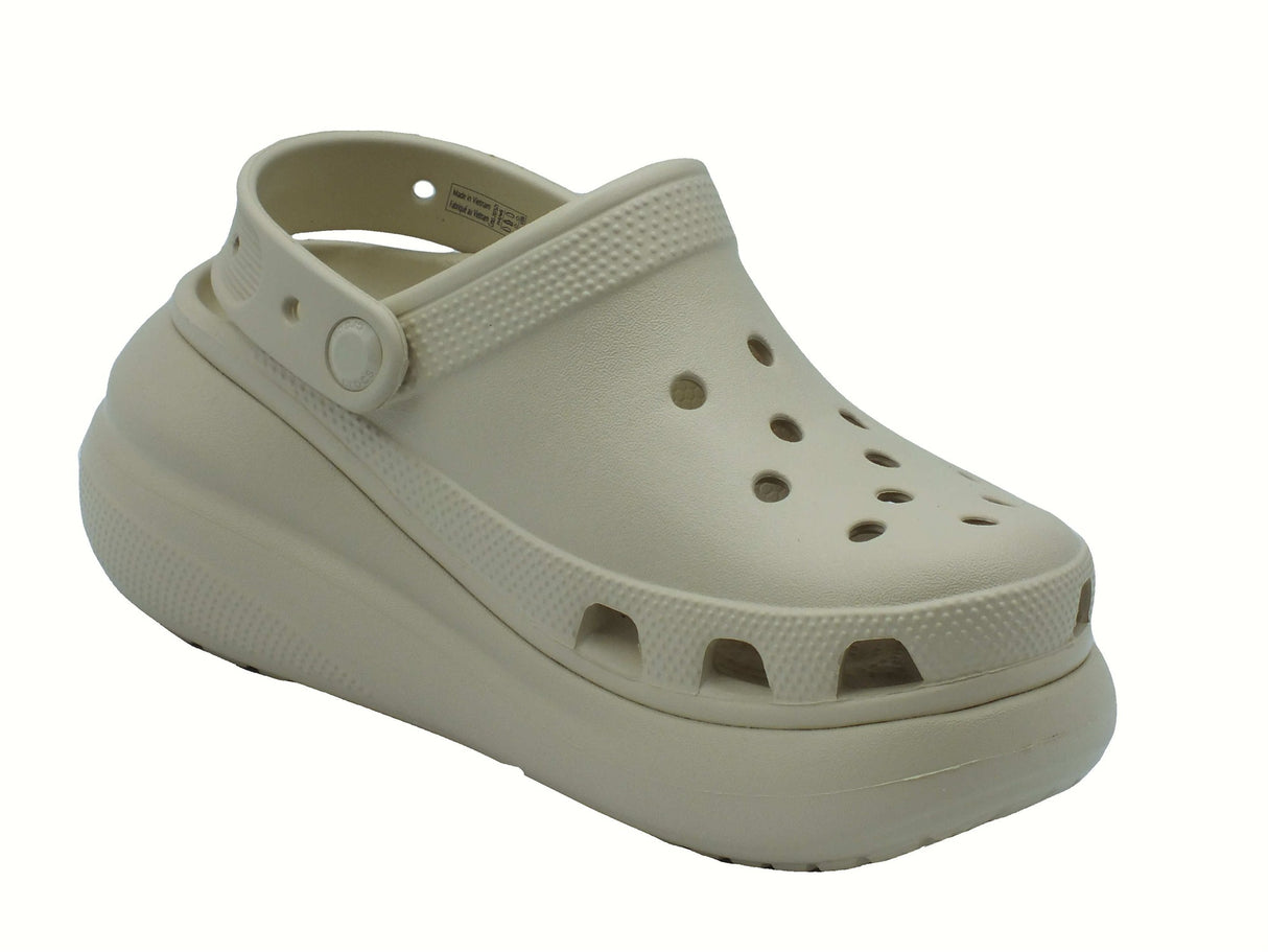 Crocs Crocs 207521 Crush Clog White Sandali con zeppa alta per Donna in gomma bianca White