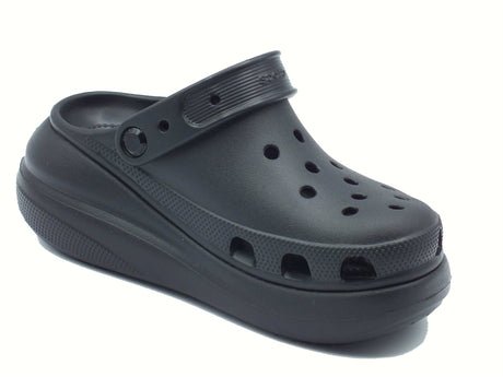 Crocs Crocs 207521 Crush Clog Black Sandali con zeppa alta per Donna in gomma nero Black