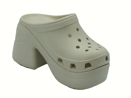 Crocs Crocs 208547 Siren Clog White Sandali con tacco alto per Donna in gomma bianca White