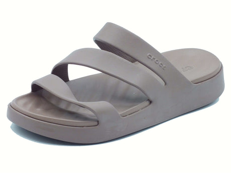 Crocs Crocs 209587 Getaway strappy brown Sandali con zeppa bassa per Donna in gomma brown