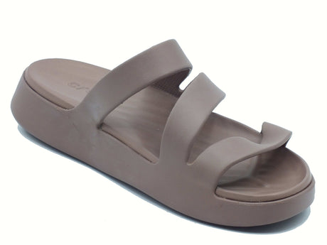 Crocs Crocs 209587 Getaway strappy brown Sandali con zeppa bassa per Donna in gomma brown