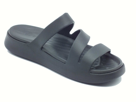 Crocs Crocs 209587 Getaway strappy black Sandali con zeppa bassa per Donna in gomma black