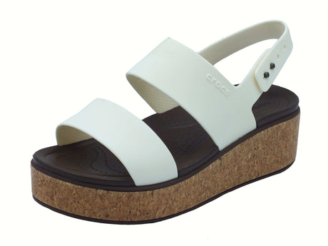 Crocs Crocs 211144 brooklyn cork low bianco Sandali con zeppa bassa per Donna in gomma bianco