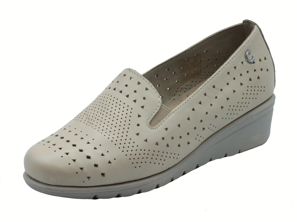 Cinzia Soft Cinzia Soft IV2121740 Dirty Milk Ballerine per Donna in nabuk traforato con zeppa media beige