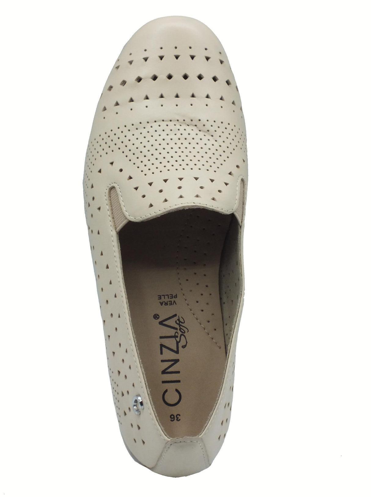 Cinzia Soft Cinzia Soft IV2121740 Dirty Milk Ballerine per Donna in nabuk traforato con zeppa media beige