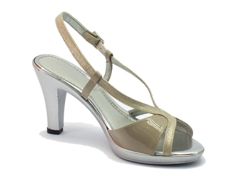 Cinzia Soft Sandali Cinzia Soft per donna in tessuto beige con tacco Grigio Beige