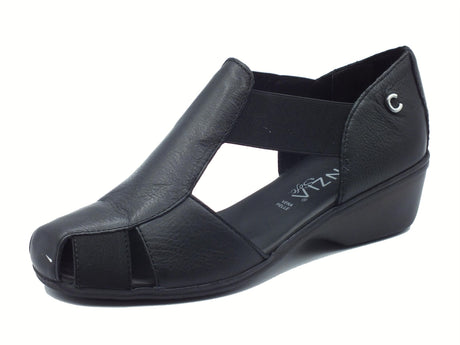 Cinzia Soft Cinzia Soft IV302748C Black Mocassini per Donna in pelle nera con zeppa media Black
