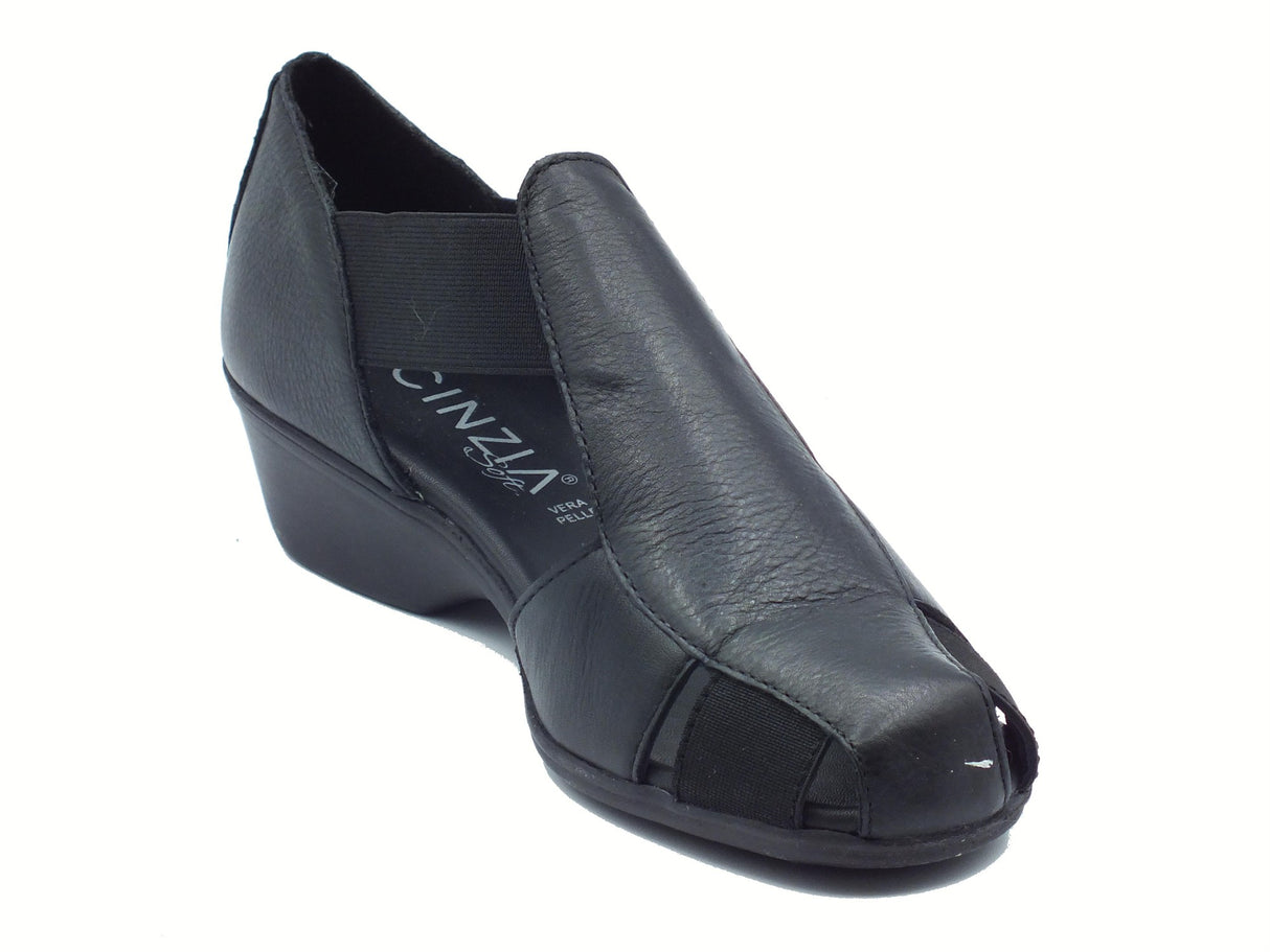 Cinzia Soft Cinzia Soft IV302748C Black Mocassini per Donna in pelle nera con zeppa media Black