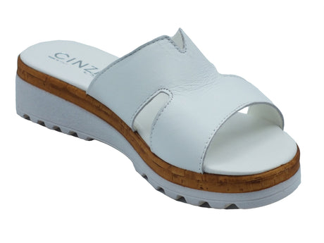 Cinzia Soft Cinzia Soft IAF223281 Bianco Sandali Scalsati per Donna in pelle zeppa bassa Bianco