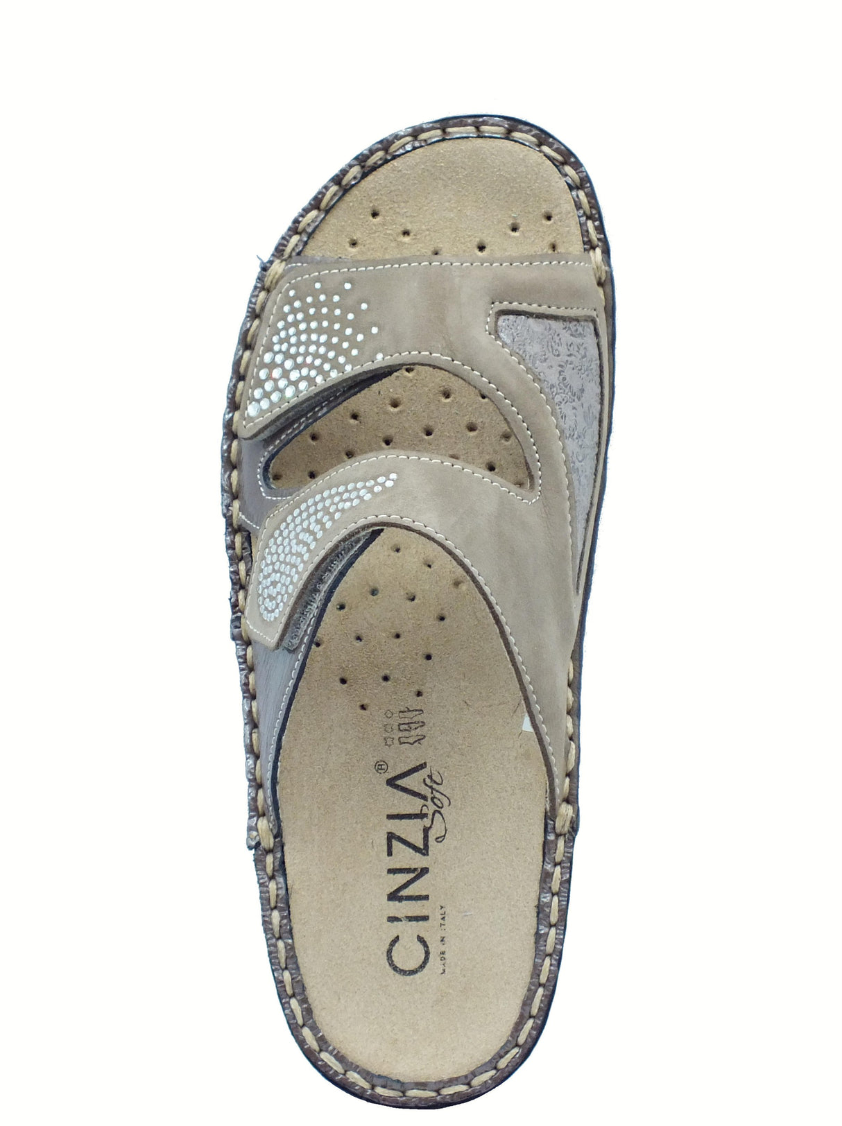 Cinzia Soft Cinzia Soft IM24259 Taupe Ciabatte per Donna in pelle verniciata doppio strappo Taupe