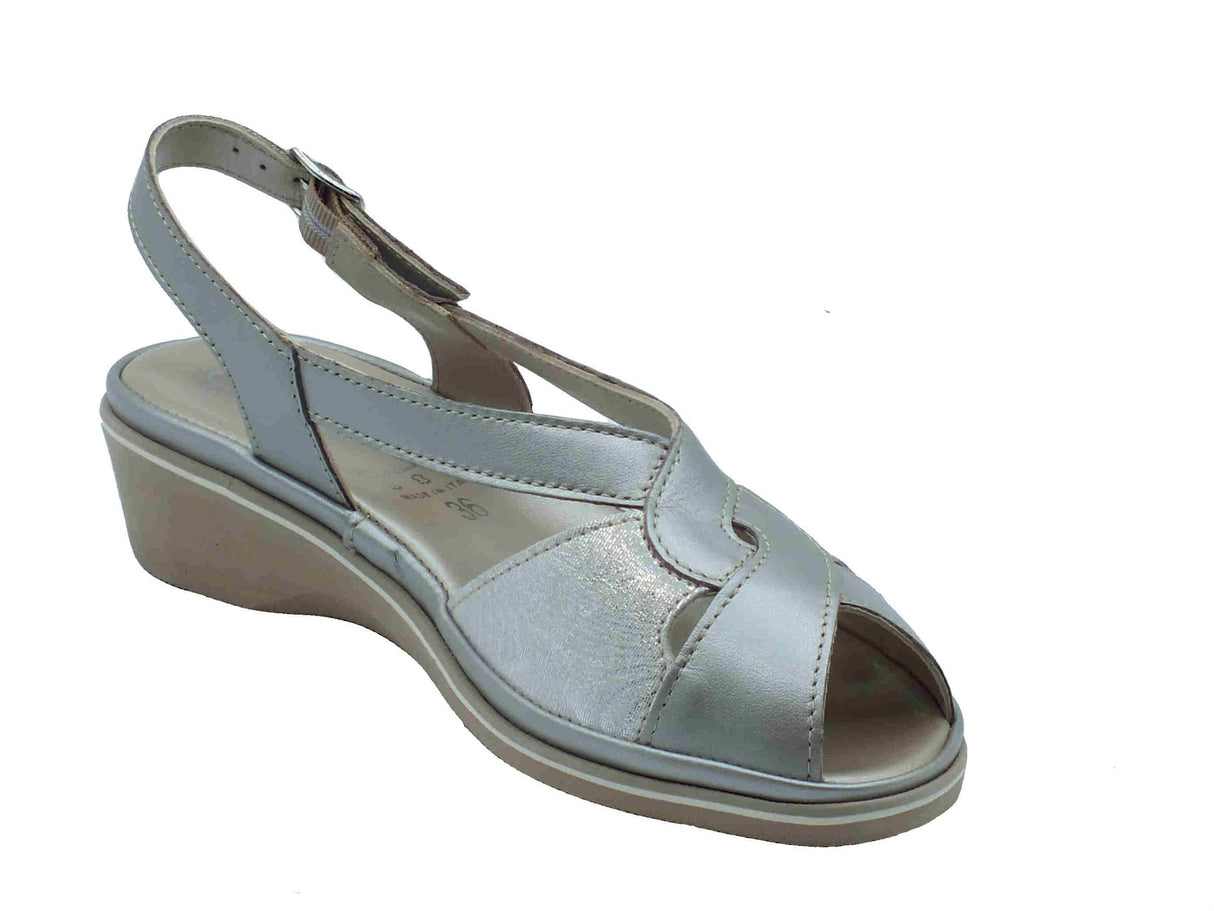 Cinzia Soft Cinzia Soft IP1Mary Ostrica Bianco Sandali Confort Donna in pelle zeppa bassa Bianco