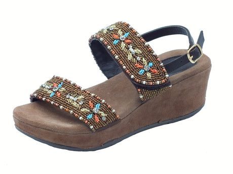 Cinzia Soft Cinzia Soft IT1040 Bronze Multi Sandali Donna con perline brillantini multicolore zeppa media Bronze Multi