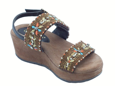 Cinzia Soft Cinzia Soft IT1040 Bronze Multi Sandali Donna con perline brillantini multicolore zeppa media Bronze Multi